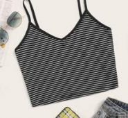 Striped Cropped Cami Top
