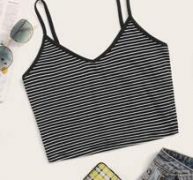 Striped Cropped Cami Top
