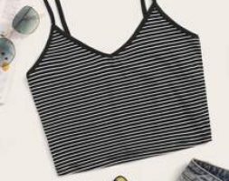 Striped Cropped Cami Top