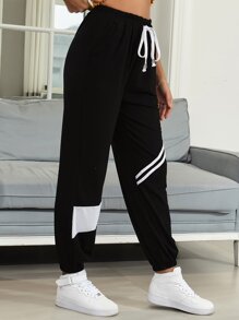 Striped Drawstring Waist Sweatpants