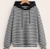 Striped Drop Shoulder Drawstring Hoodie