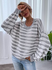 Striped Drop Shoulder Sweater