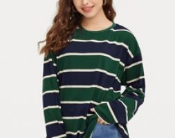 Striped Drop Shoulder Tee