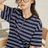 Striped Half Zip Tee