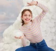 Striped Heart Cutout Tee