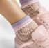 Striped Hem Fishnet Socks