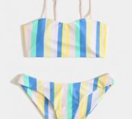 Striped Pattern Bikini Swimsuit