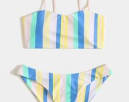 Striped Pattern Bikini Swimsuit