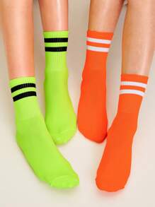 Striped Pattern Socks 2pairs