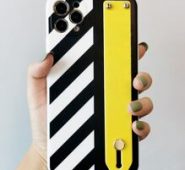 Striped Phone Case With Wristband Holder