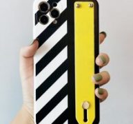 Striped Phone Case With Wristband Holder