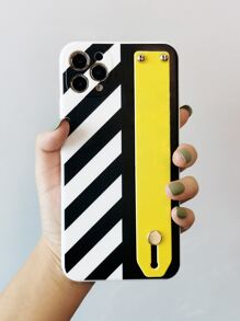 Striped Phone Case With Wristband Holder