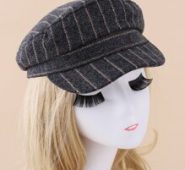 Striped Print Baker Boy Cap