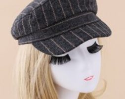 Striped Print Baker Boy Cap