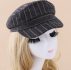 Striped Print Baker Boy Cap
