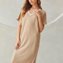 Striped Side Split Night Dress