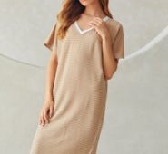 Striped Side Split Night Dress