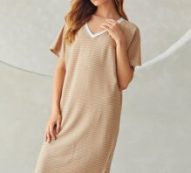 Striped Side Split Night Dress