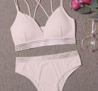 Striped Strappy Lingerie Set