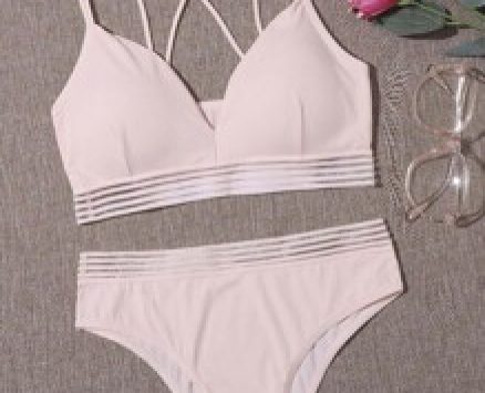 Striped Strappy Lingerie Set