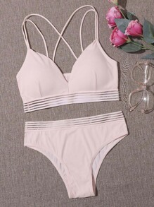 Striped Strappy Lingerie Set