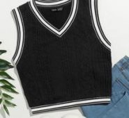 Striped Trim Knit Tank Top