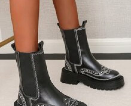 Studded Decor Chelsea Boots