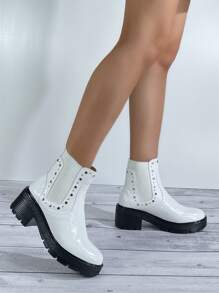 Studded Decor Chunky Chelsea Boots