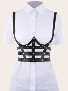 Studded Decor Harness Belt With Punch Tool