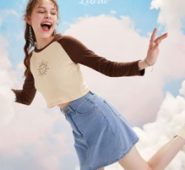 Sun Graphic Colorblock Baseball Tee