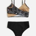 Sun Pattern Bikini Swimsuit