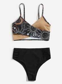 Sun Pattern Bikini Swimsuit