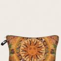 Sun Pattern Zippered Makeup Bag