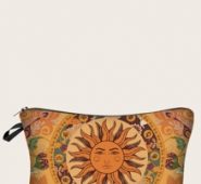 Sun Pattern Zippered Makeup Bag