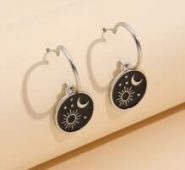Sun & Moon Decor Drop Earrings