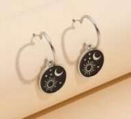 Sun & Moon Decor Drop Earrings