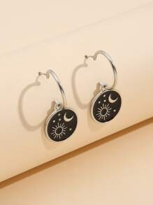 Sun & Moon Decor Drop Earrings