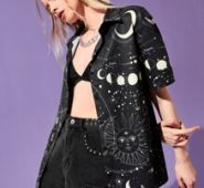 Sun & Moon Graphic Oversized Shirt