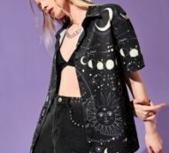 Sun & Moon Graphic Oversized Shirt