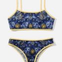 Sun & Moon Print Contrast Binding Lingerie Set