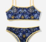 Sun & Moon Print Contrast Binding Lingerie Set