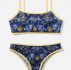 Sun & Moon Print Contrast Binding Lingerie Set