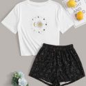 Sun & Moon Print PJ Set