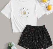 Sun & Moon Print PJ Set