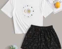 Sun & Moon Print PJ Set
