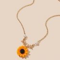 Sunflower Charm Chain Necklace