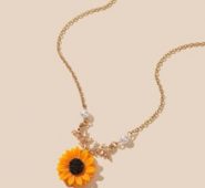 Sunflower Charm Chain Necklace