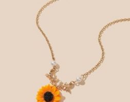 Sunflower Charm Chain Necklace