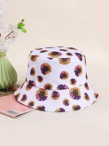 Sunflower Print Bucket Hat