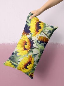 Sunflower Print Lumbar Pillowcase